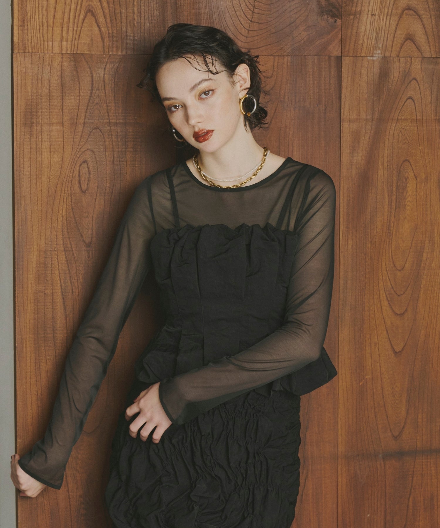 CORSET STYLE SHEER TOPS