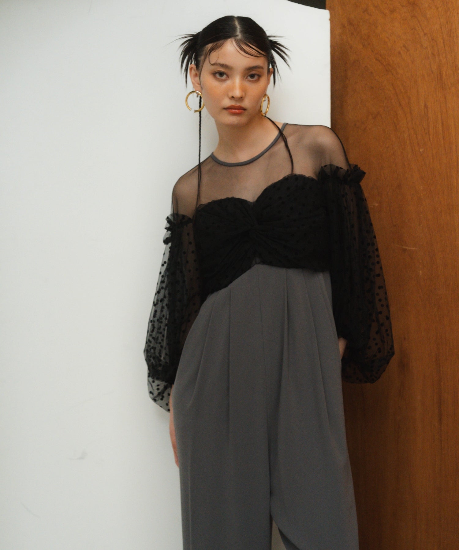 FLOCKY DOT PANTS DRESS