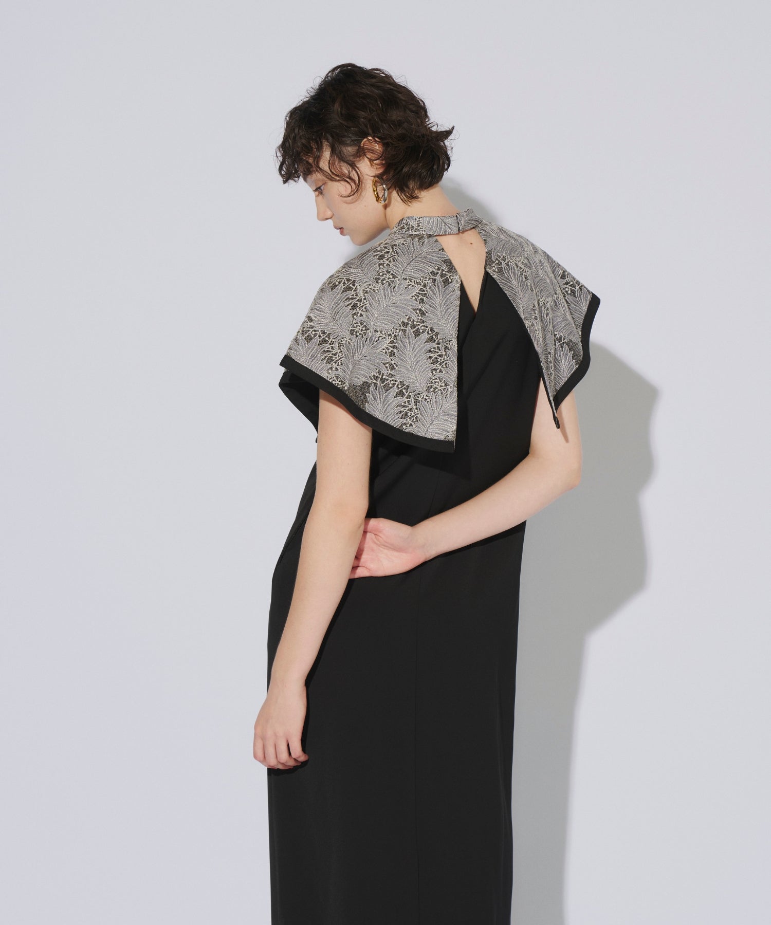 EMBROIDERY CAPE DRESS
