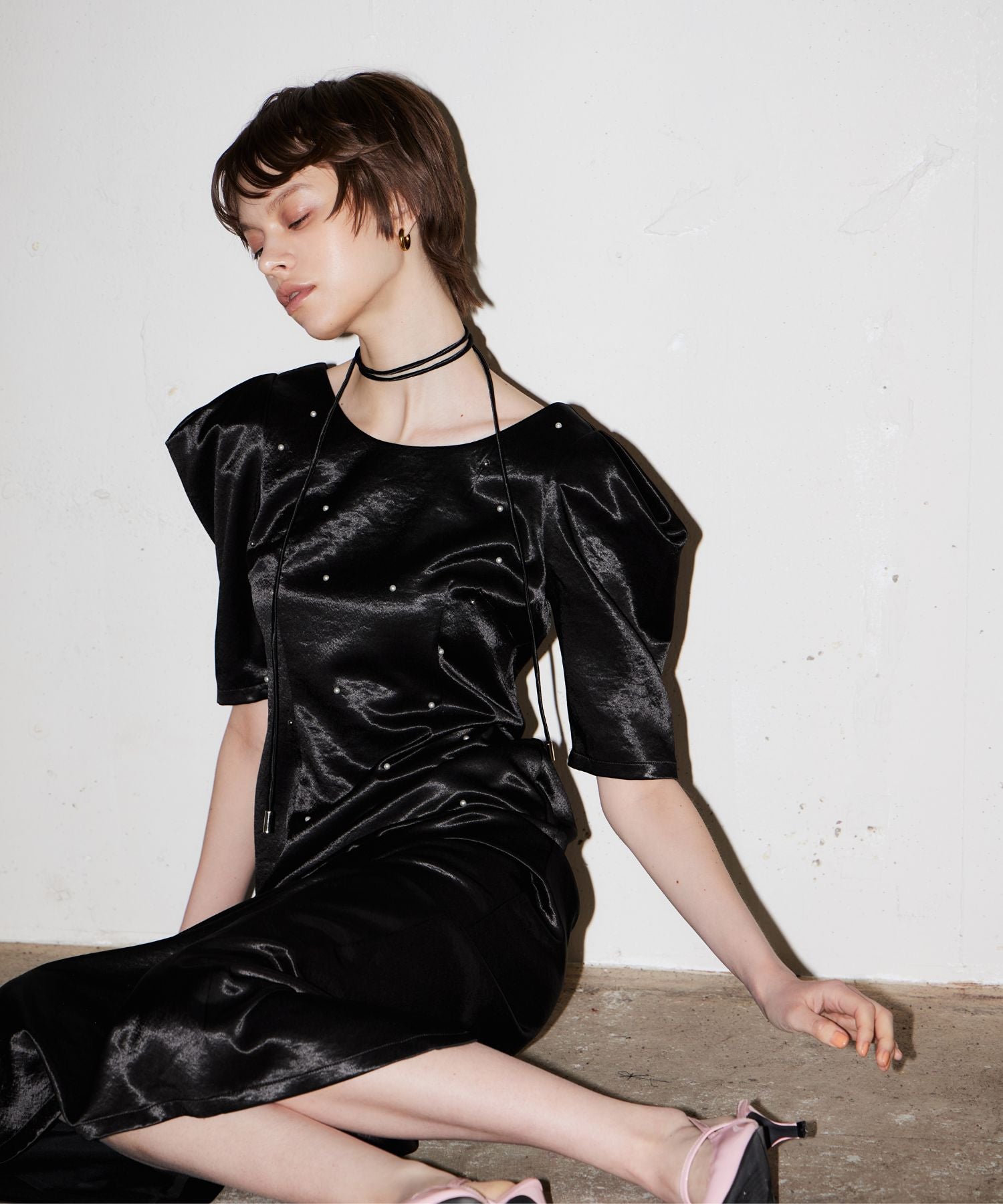 PEARL GLOW SATIN DRESS