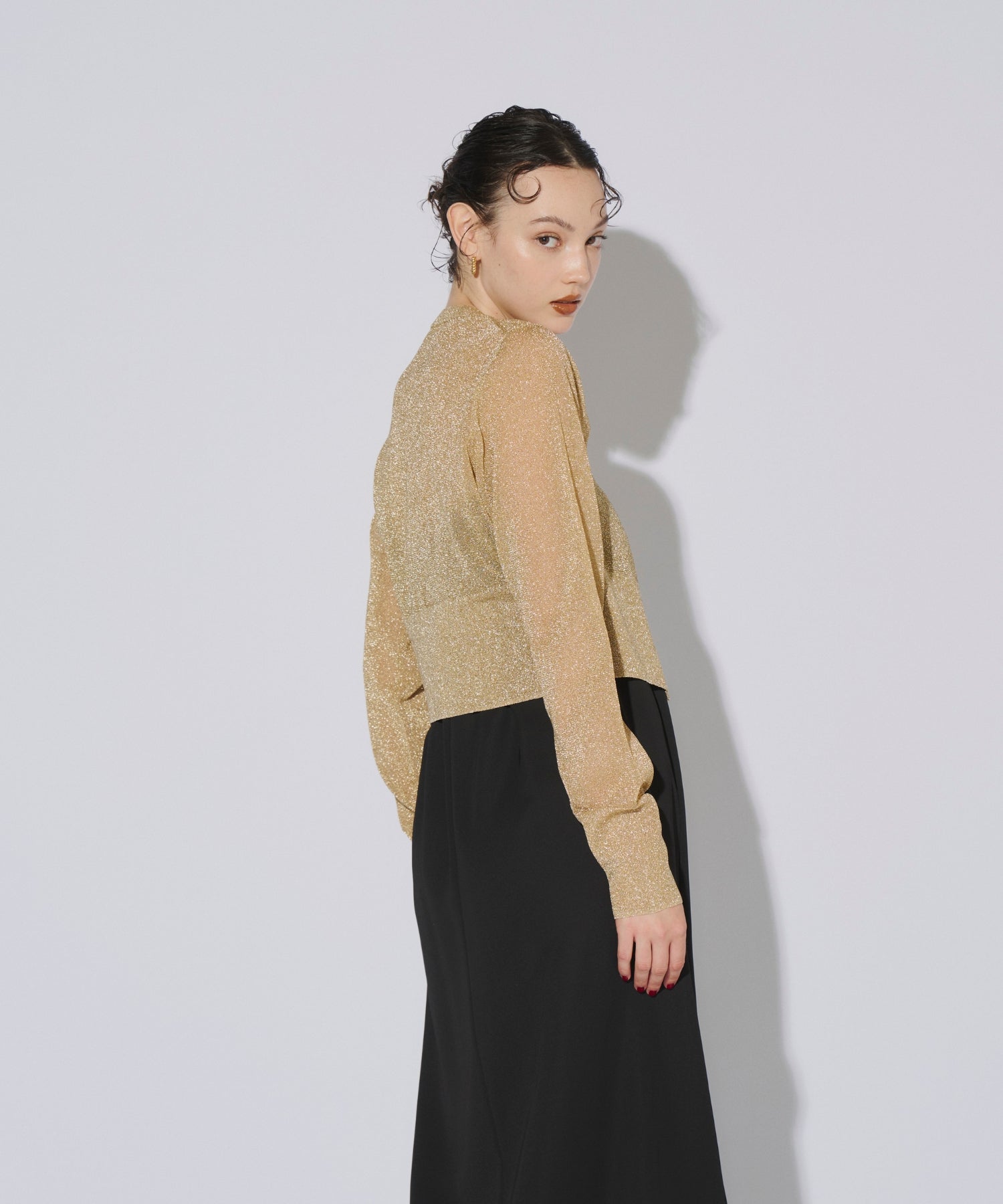 GLITTER CREW NECK CARDIGAN