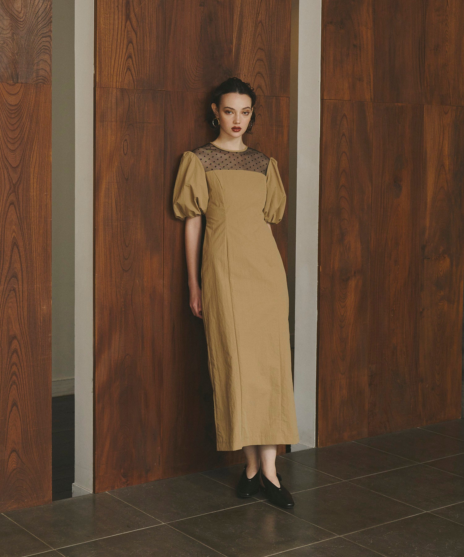 DECOLLETE DOT DRESS