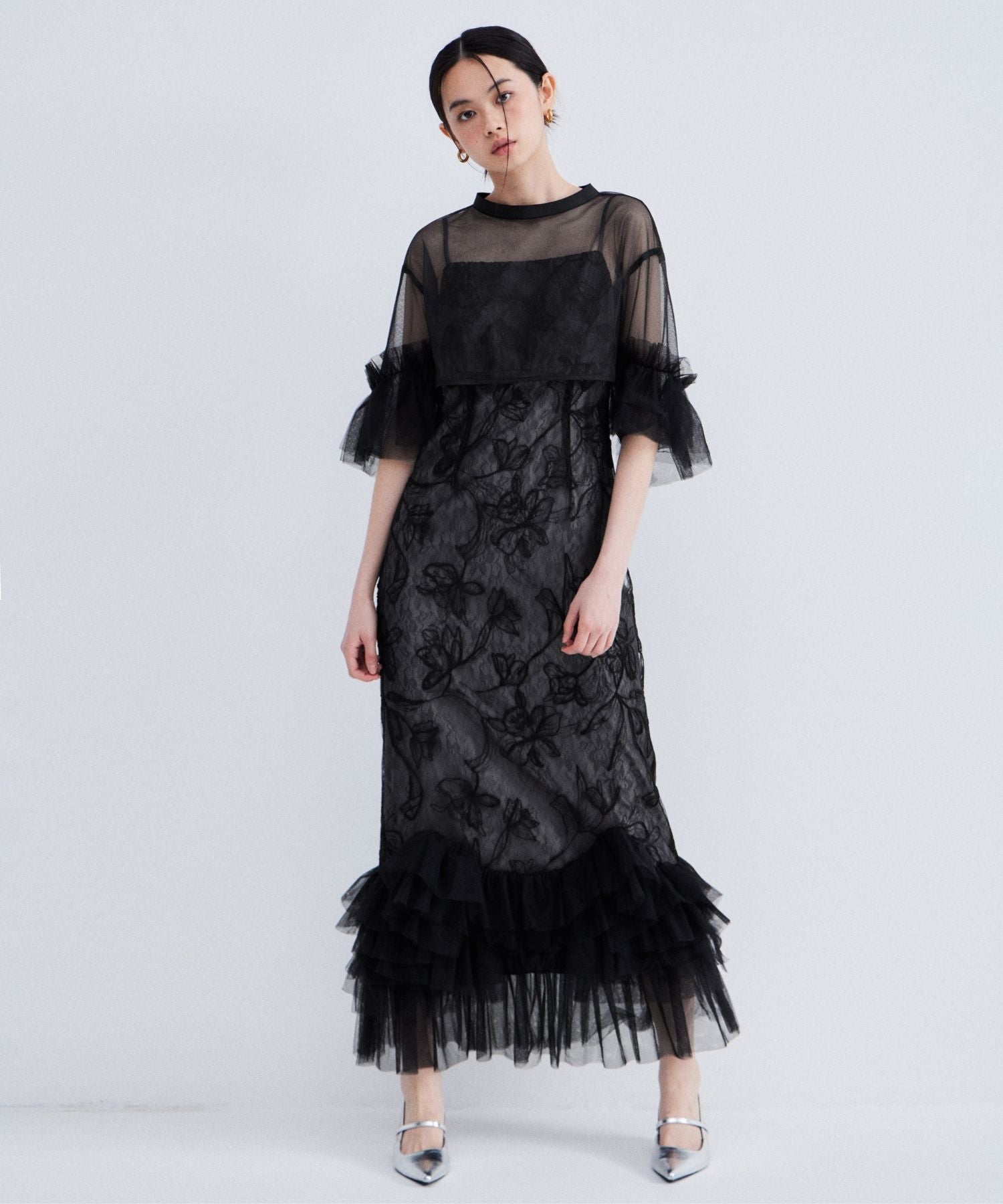 EMBROIDERY FRILL SET DRESS