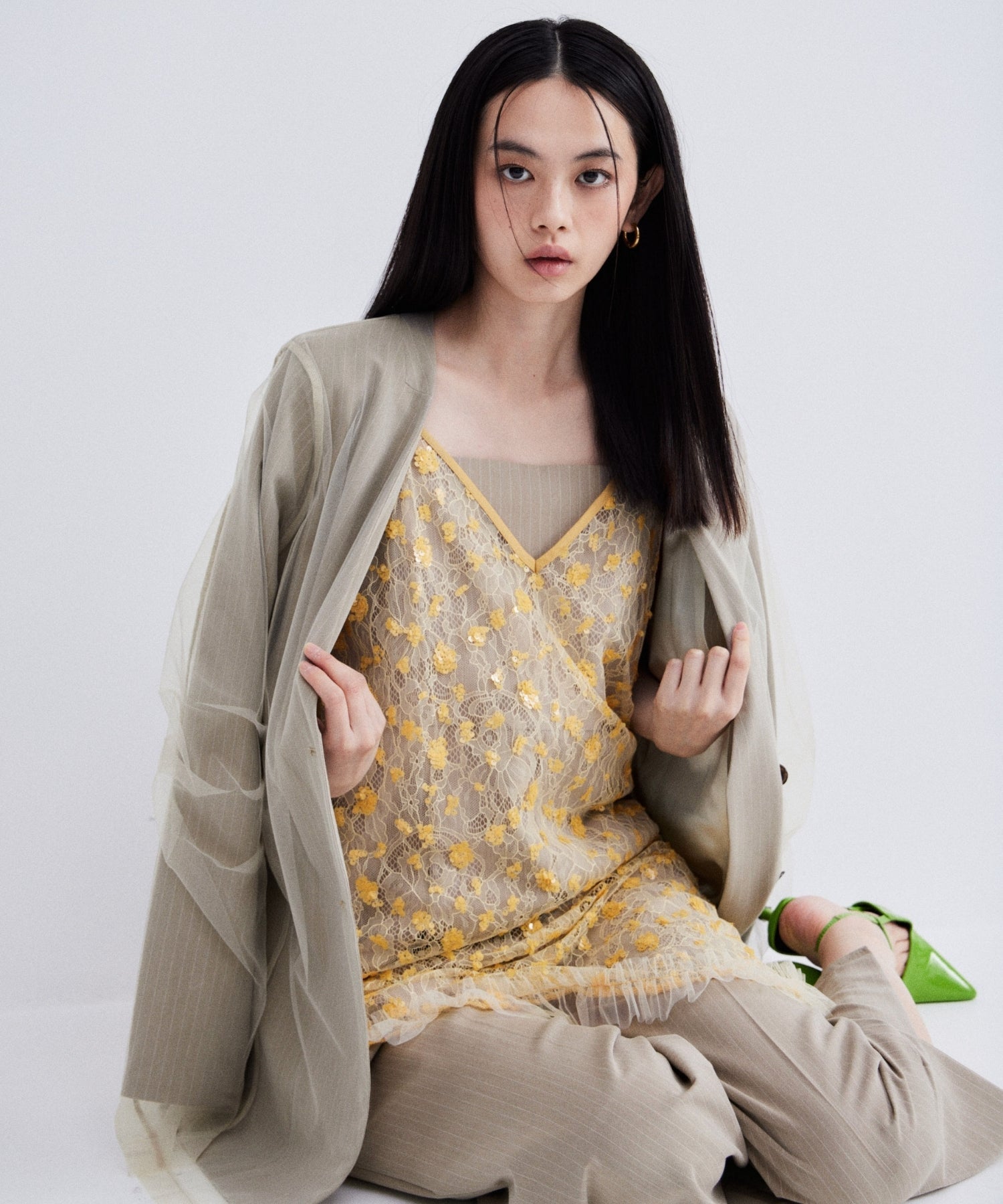 【POPUP】FLOWER SPANGLE CAMI DRESS