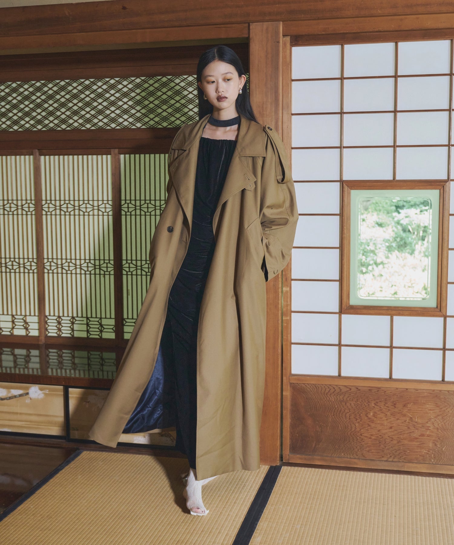 OVER LONG TRENCH COAT
