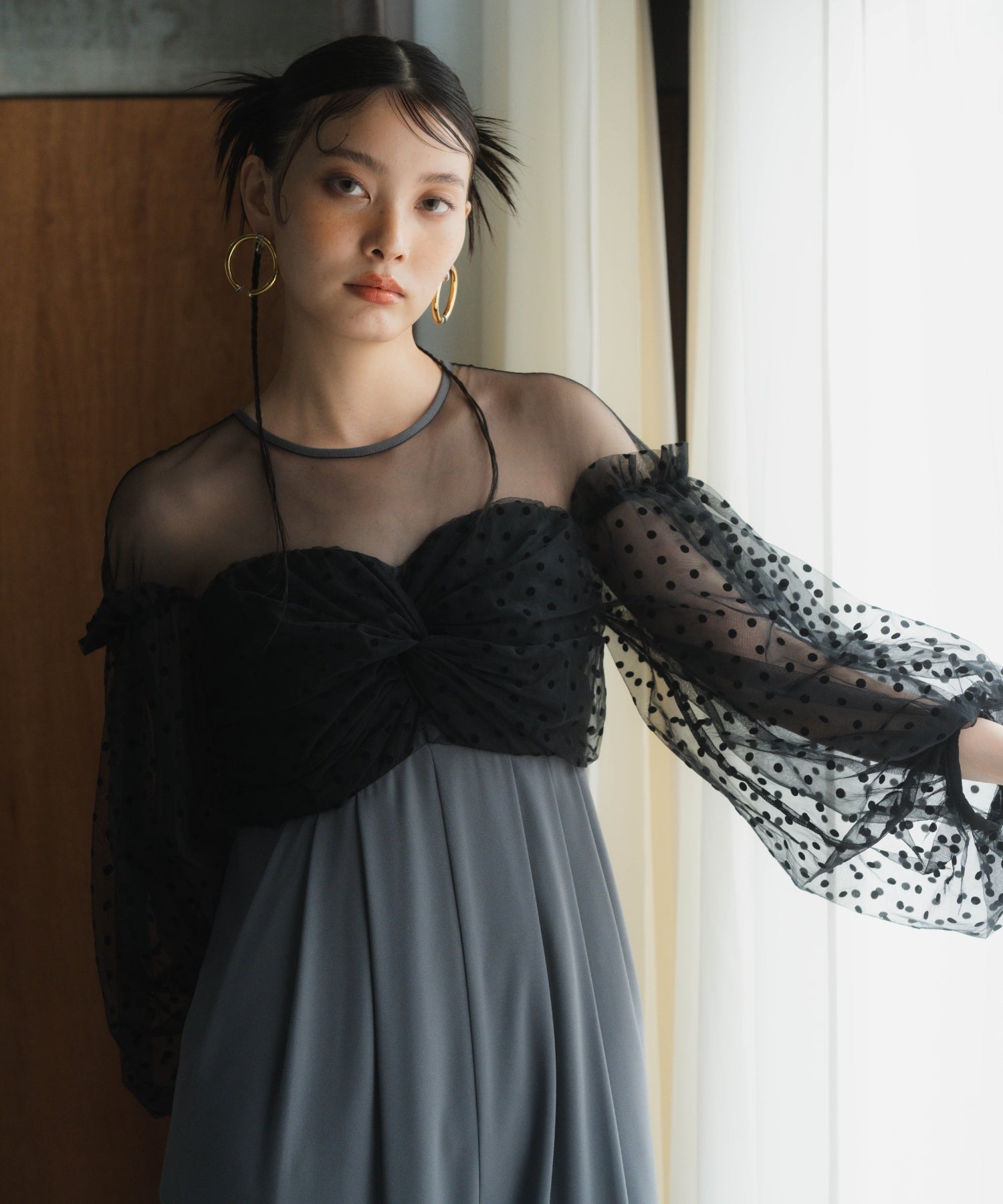 FLOCKY DOT PANTS DRESS