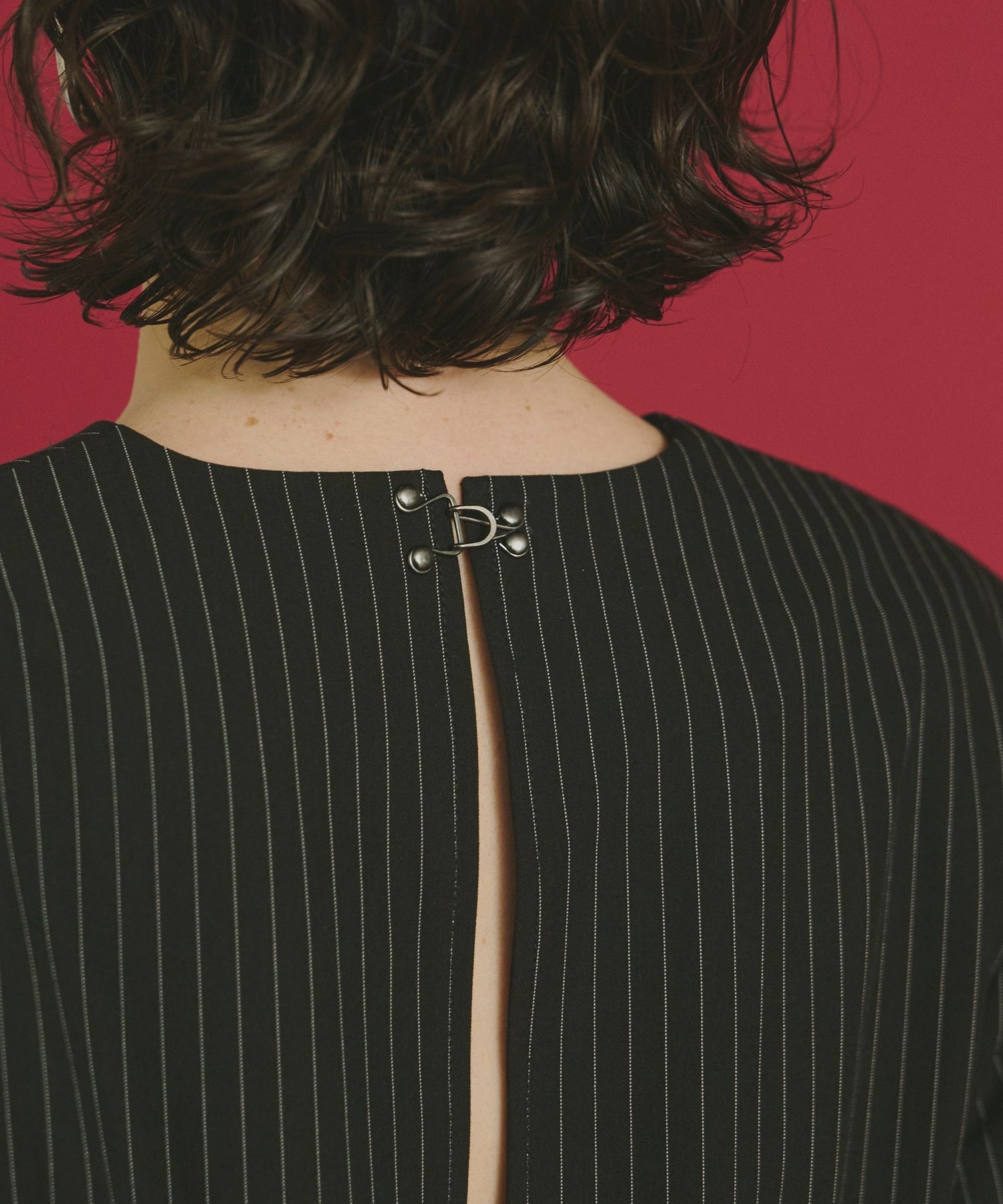 PINSTRIPE TAILORED BUSTIER DRESS
