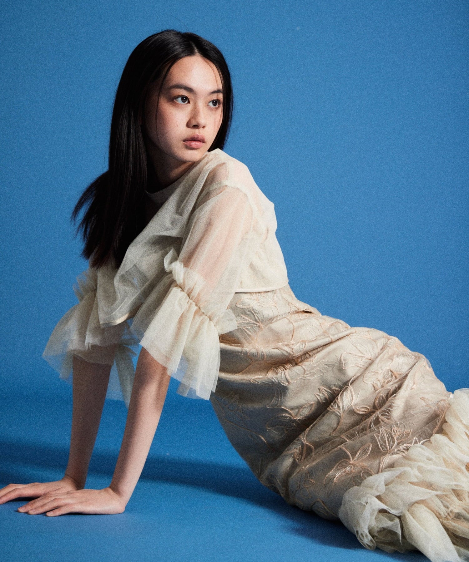 EMBROIDERY FRILL SET DRESS