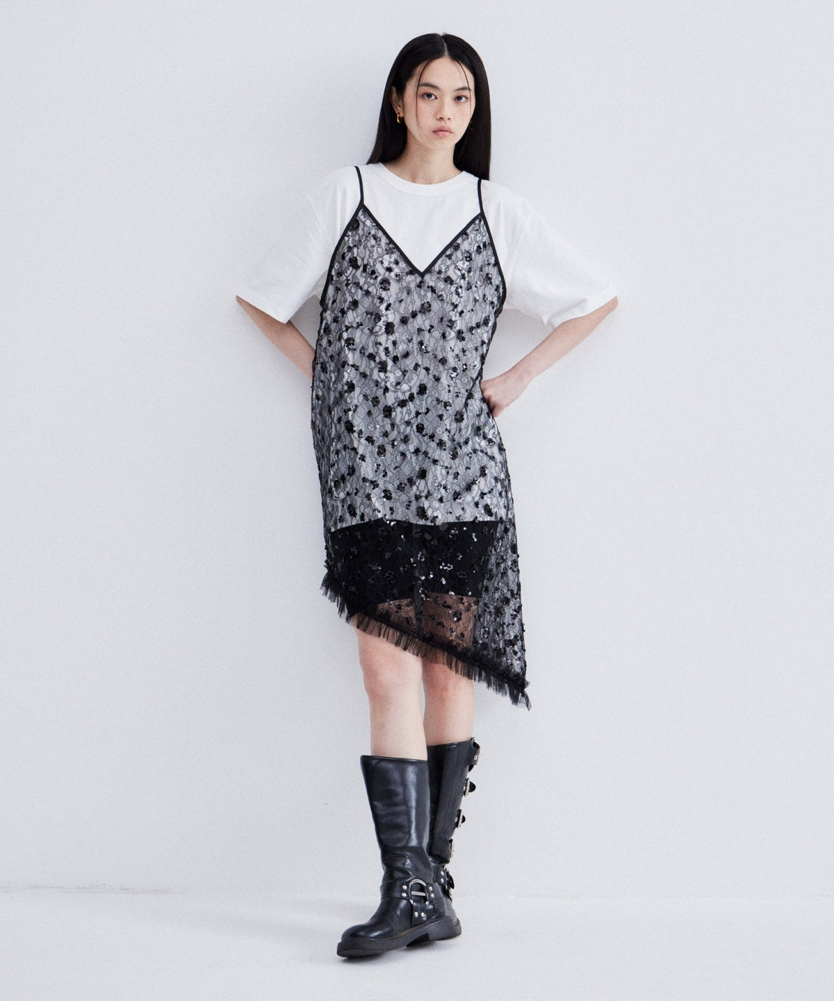 【POPUP】FLOWER SPANGLE CAMI DRESS
