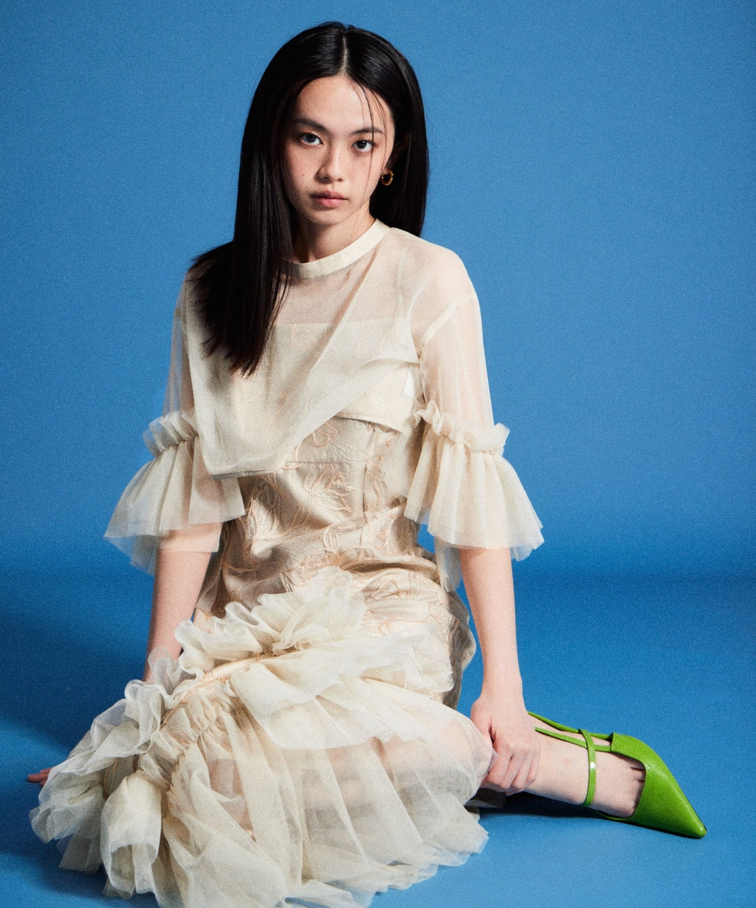 EMBROIDERY FRILL SET DRESS