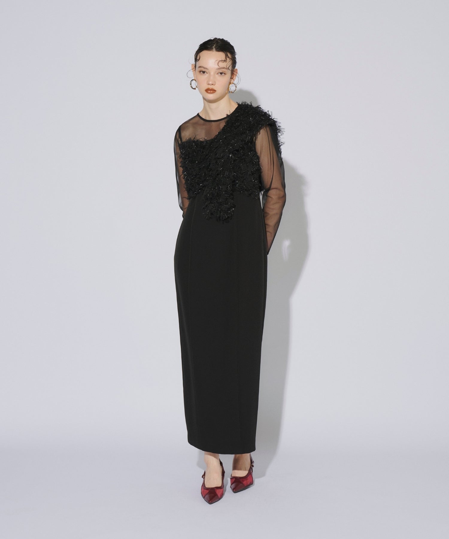 FRINGE GLITTER KNOT DRESS