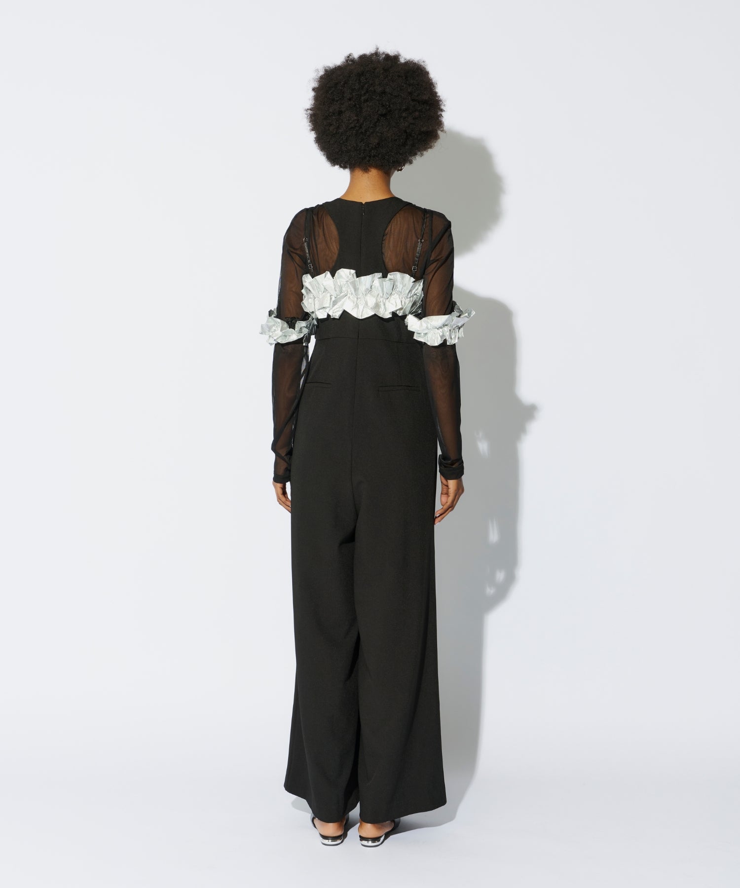 RUFFLED BUSTIER PANTS DRESS