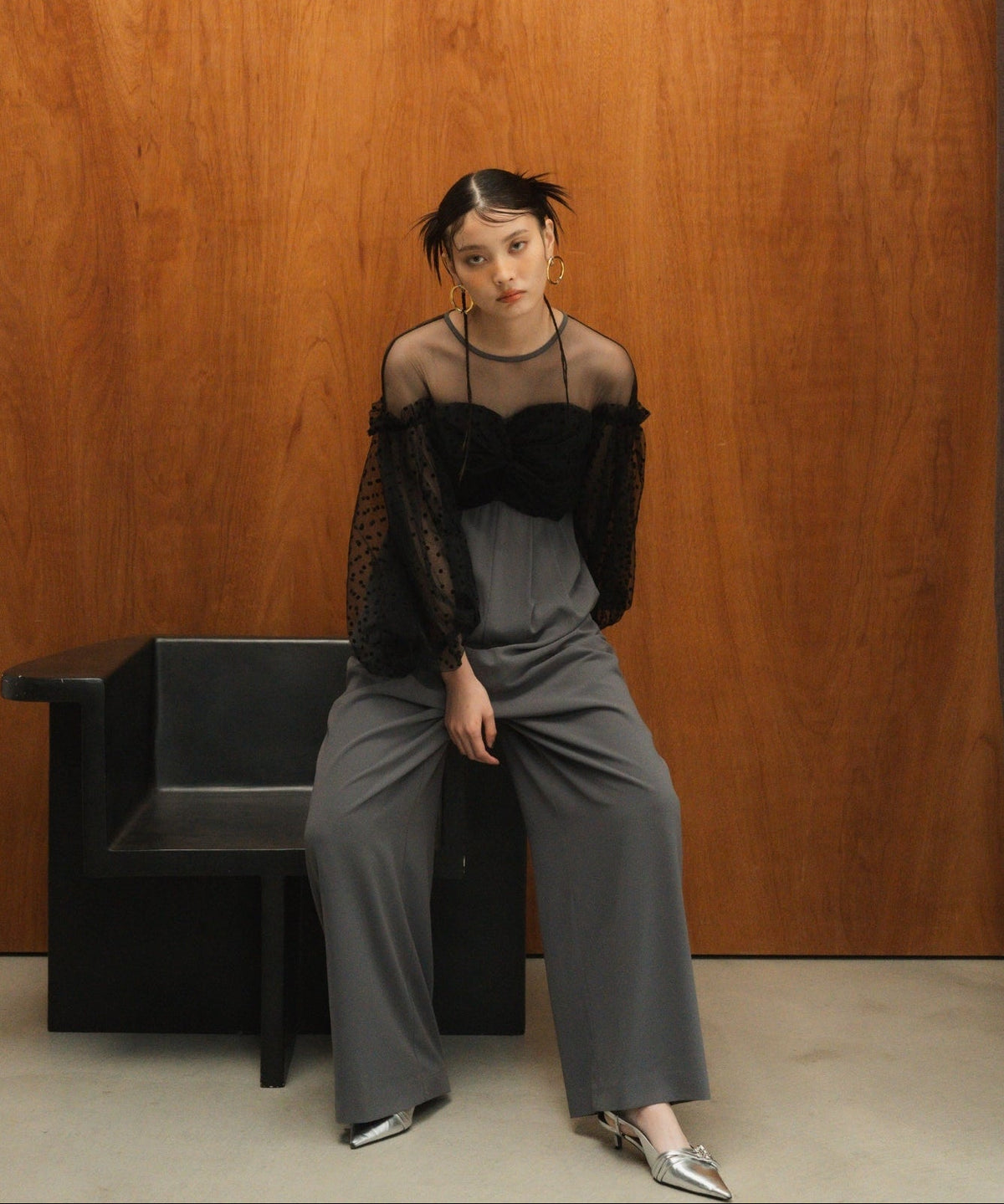 FLOCKY DOT PANTS DRESS
