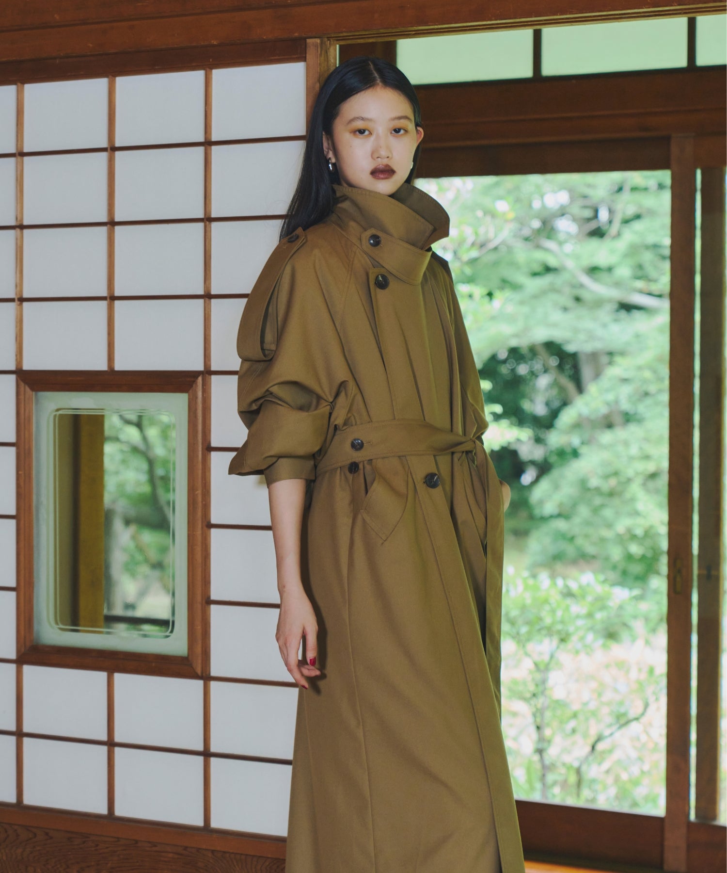 OVER LONG TRENCH COAT