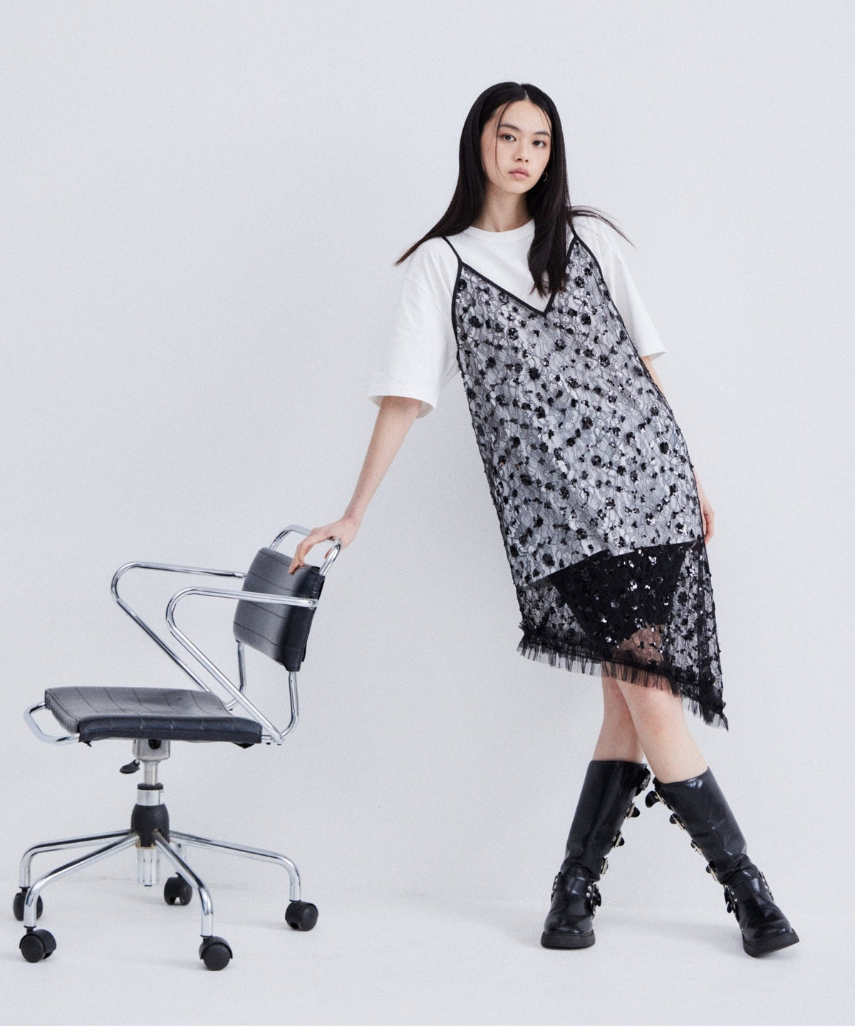 【POPUP】FLOWER SPANGLE CAMI DRESS