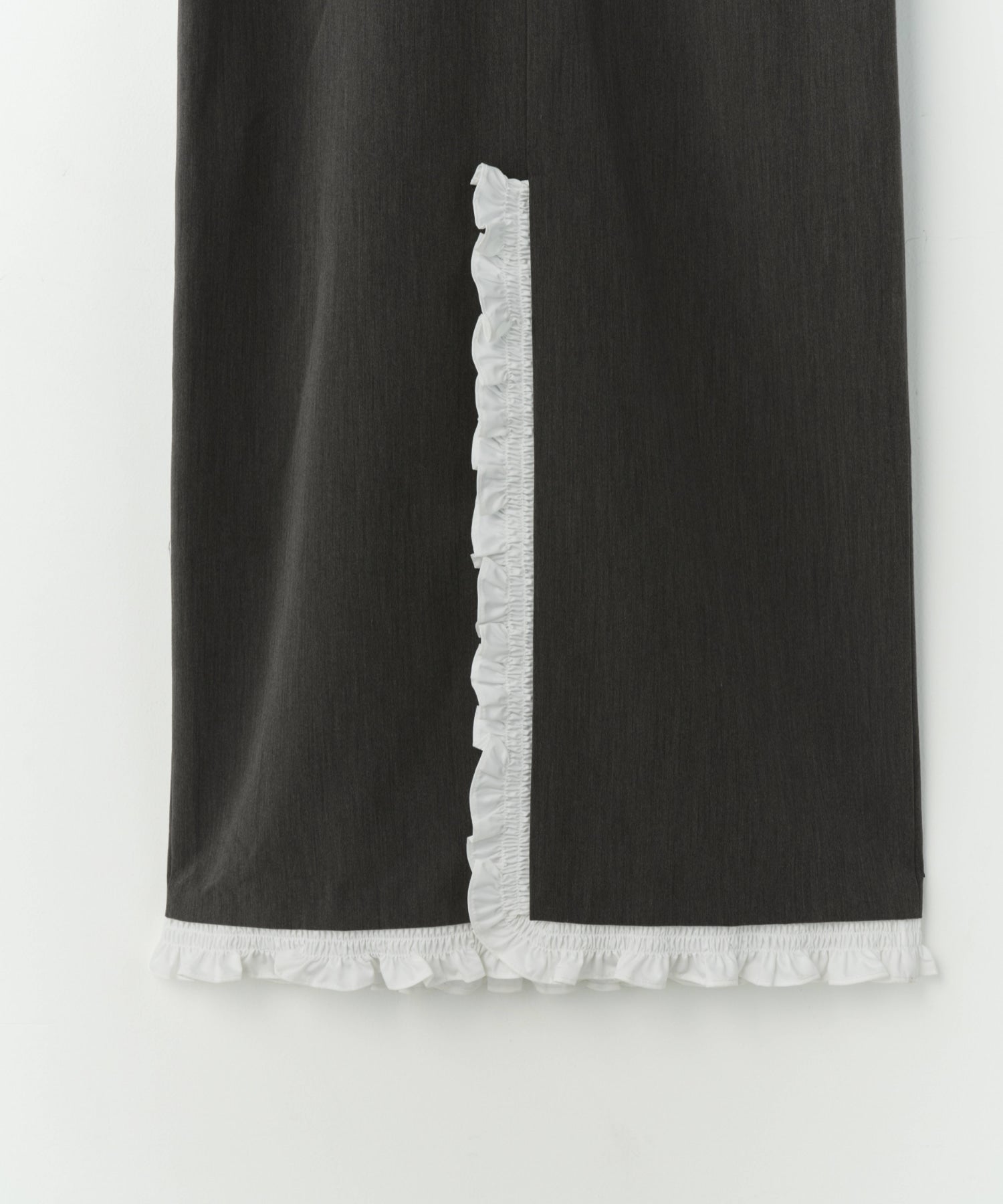 FRILLS TRIM LONG DRESS