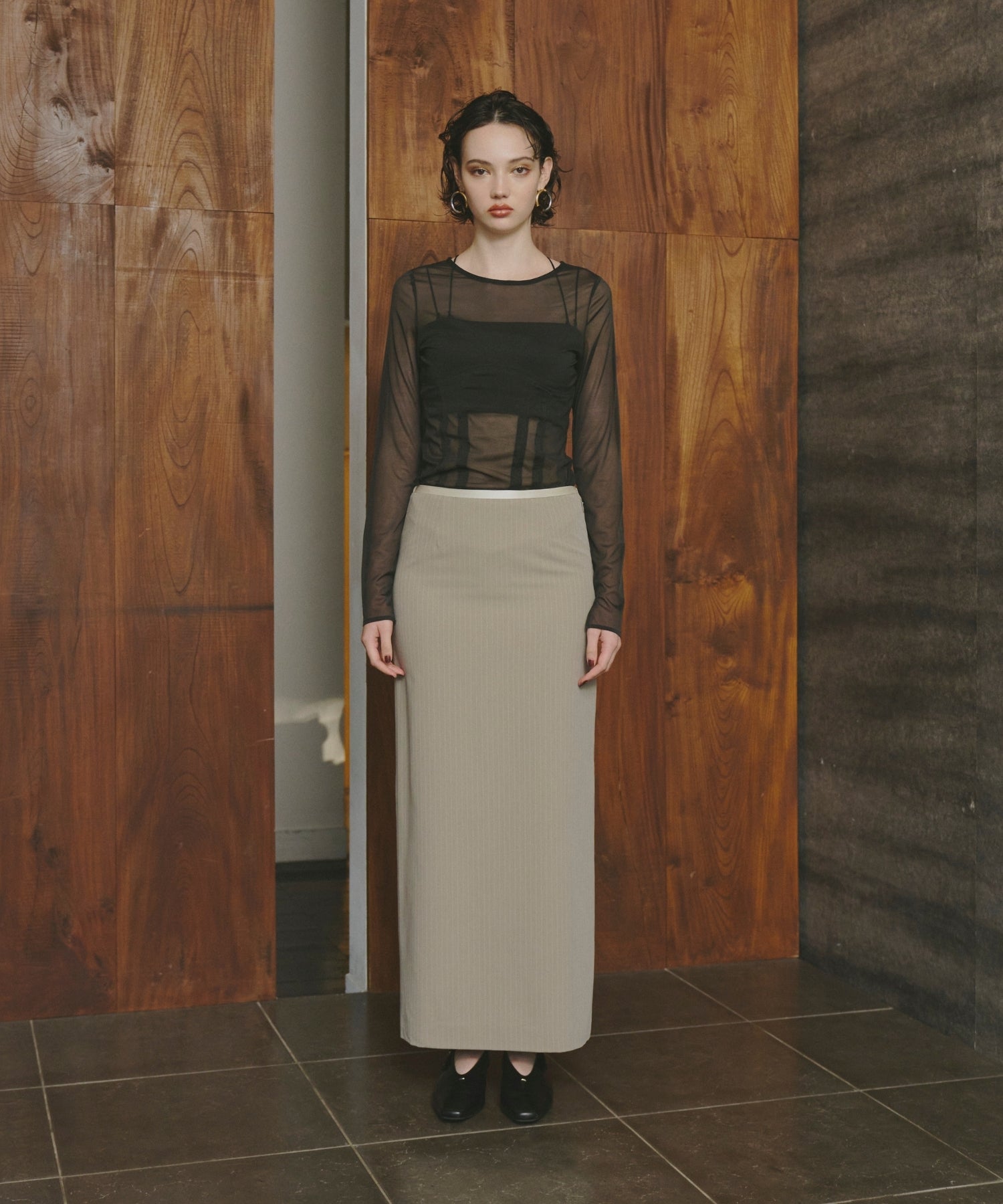 PINSTRIPE PEPLUM SETUP DRESS