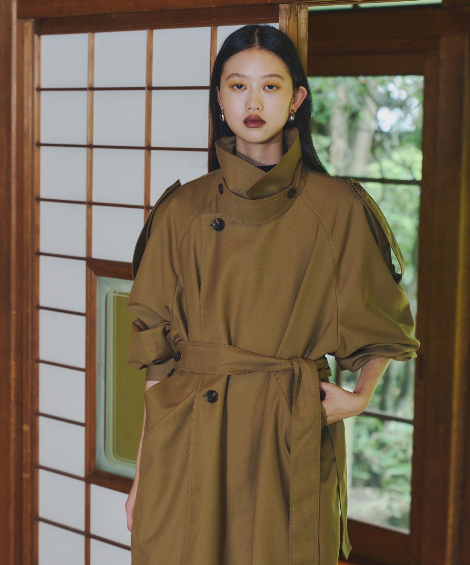 OVER LONG TRENCH COAT