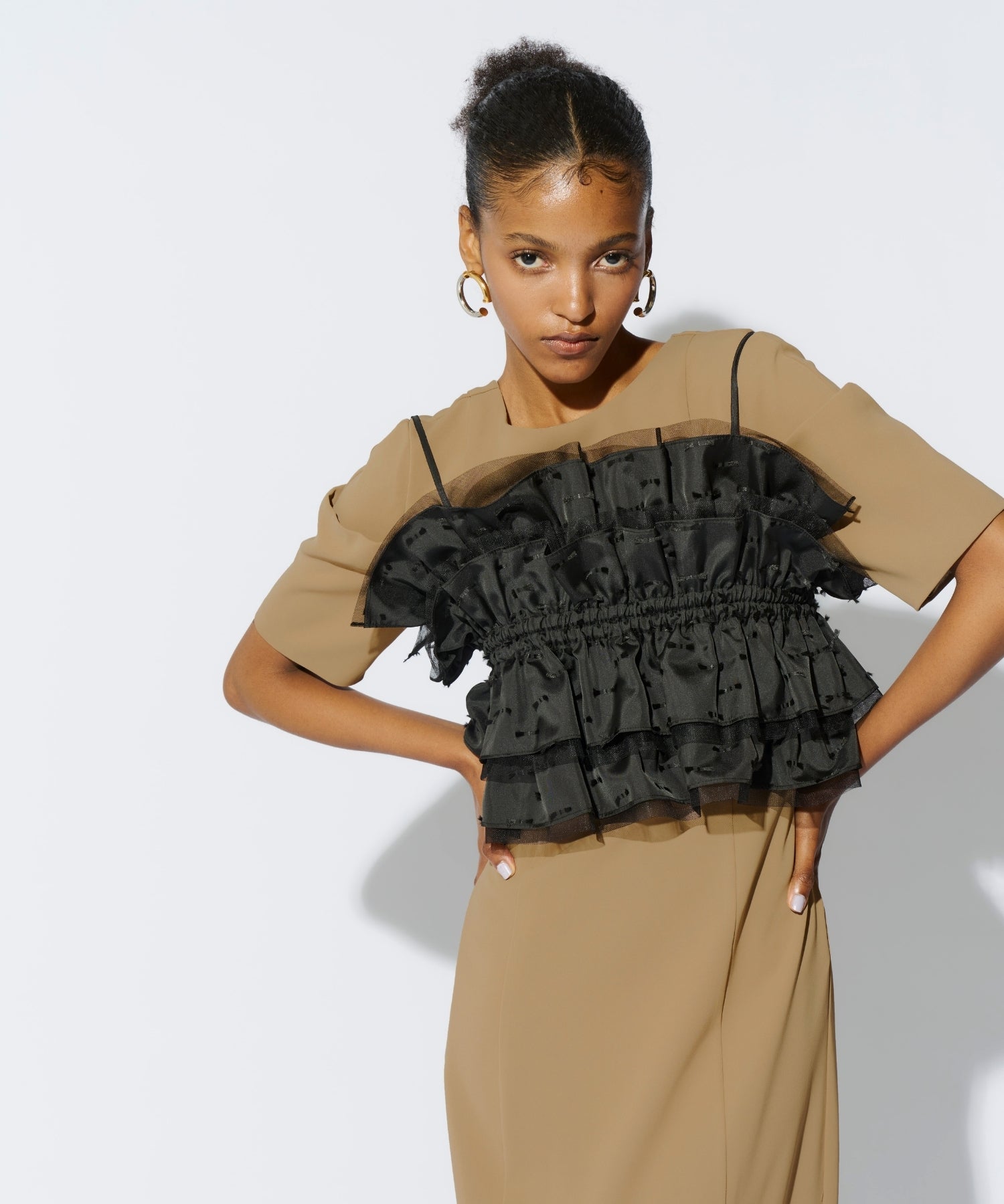 RIBBON JACQUARD BUSTIER DRESS