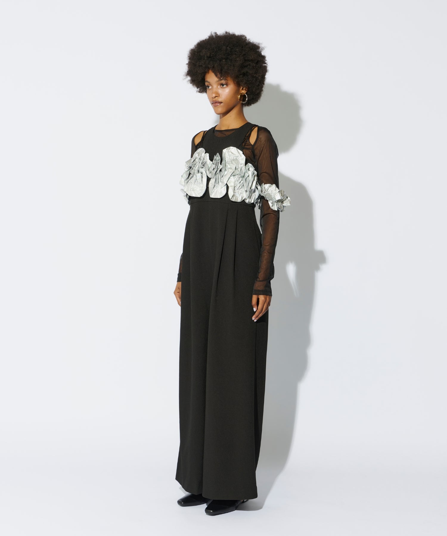RUFFLED BUSTIER PANTS DRESS