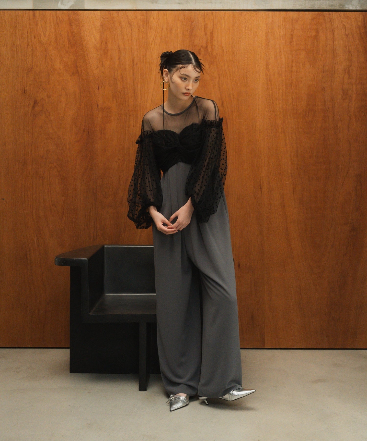 FLOCKY DOT PANTS DRESS