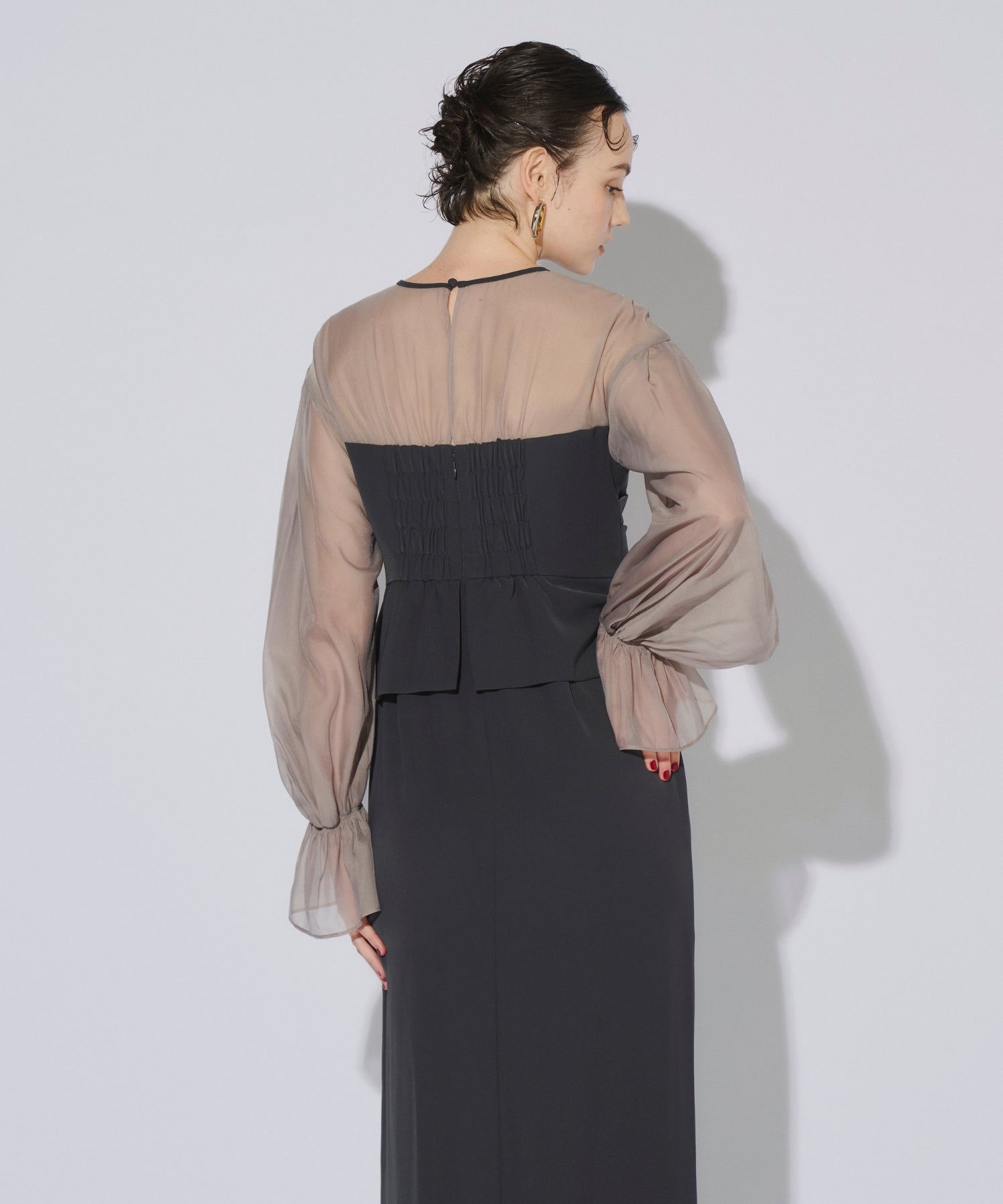 DRAPED BUSTIER DRESS