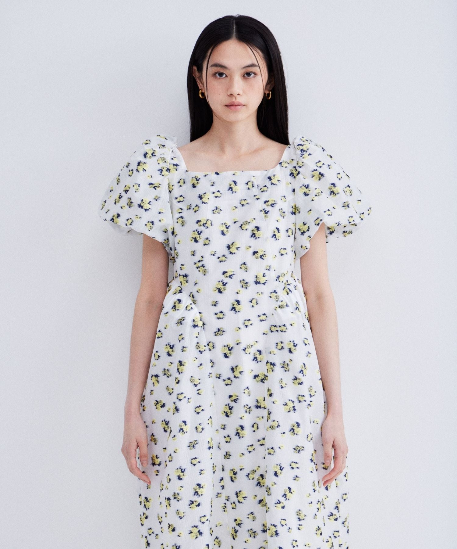 FLOWER JACQUARD FORME DRESS