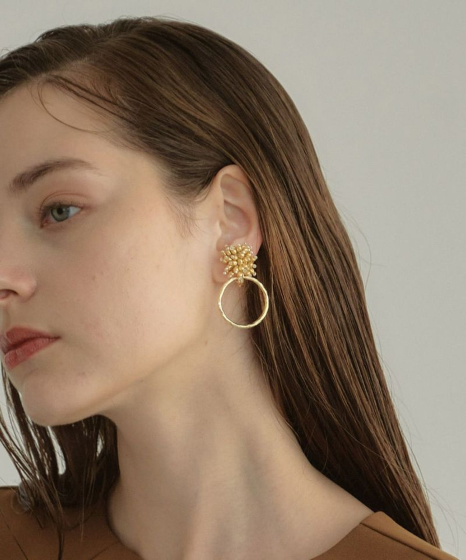 METAL MOTIF BEADS PIERCE / EARRING