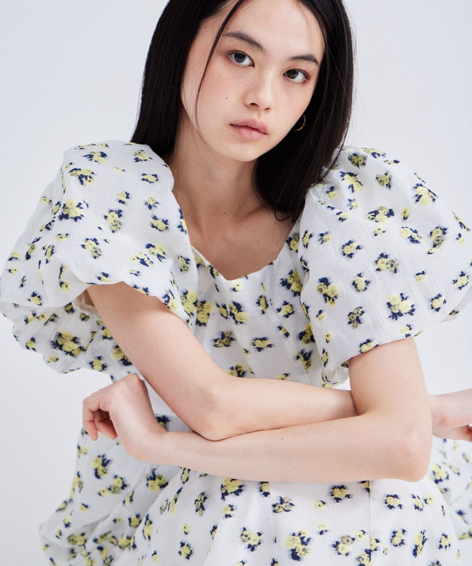 FLOWER JACQUARD FORME DRESS