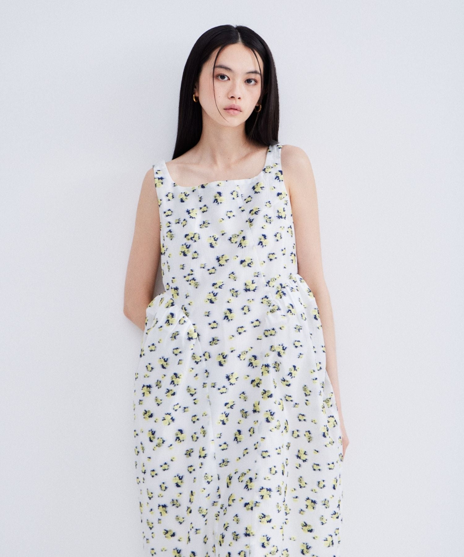 FLOWER JACQUARD FORME DRESS