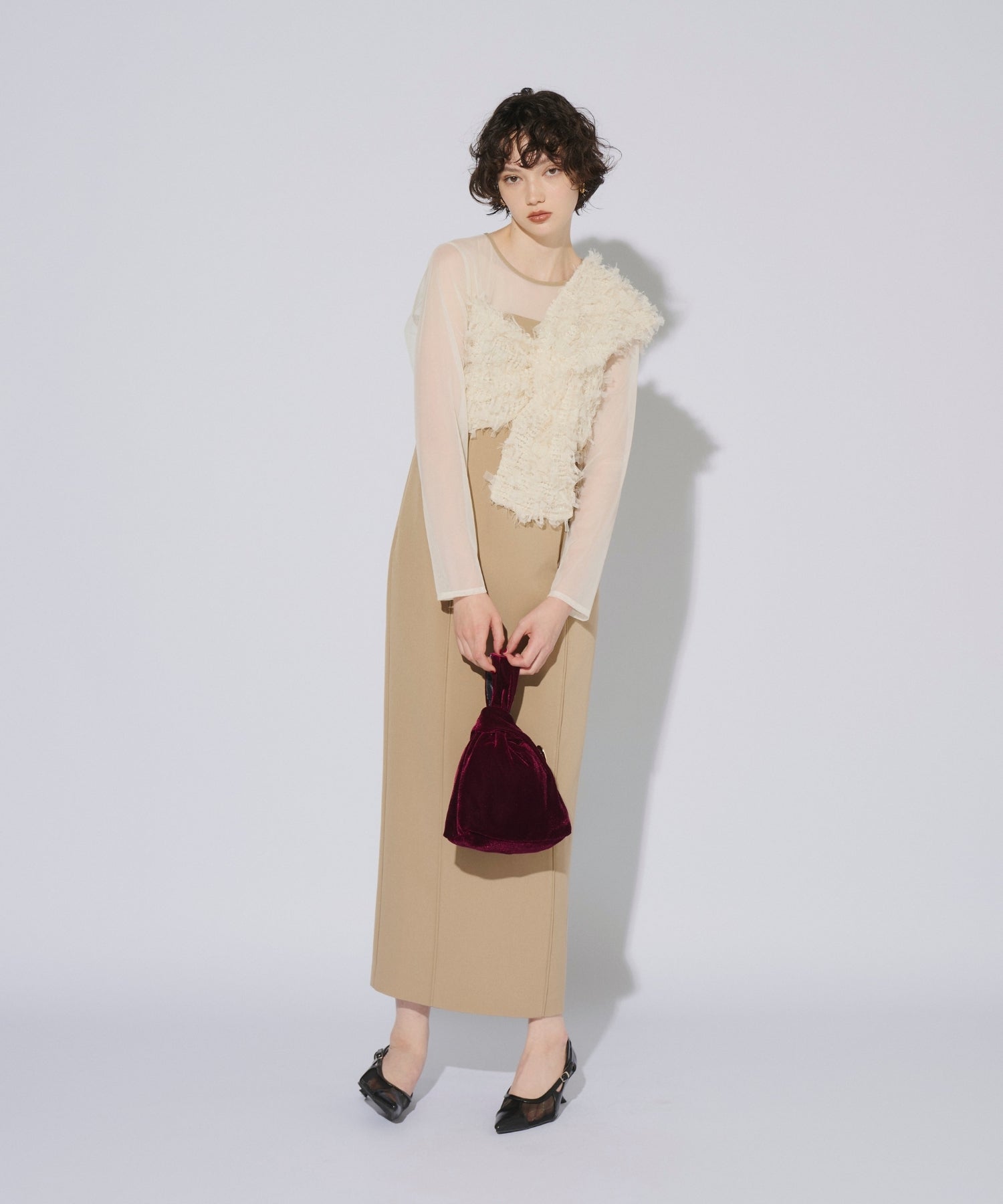 FRINGE GLITTER KNOT DRESS