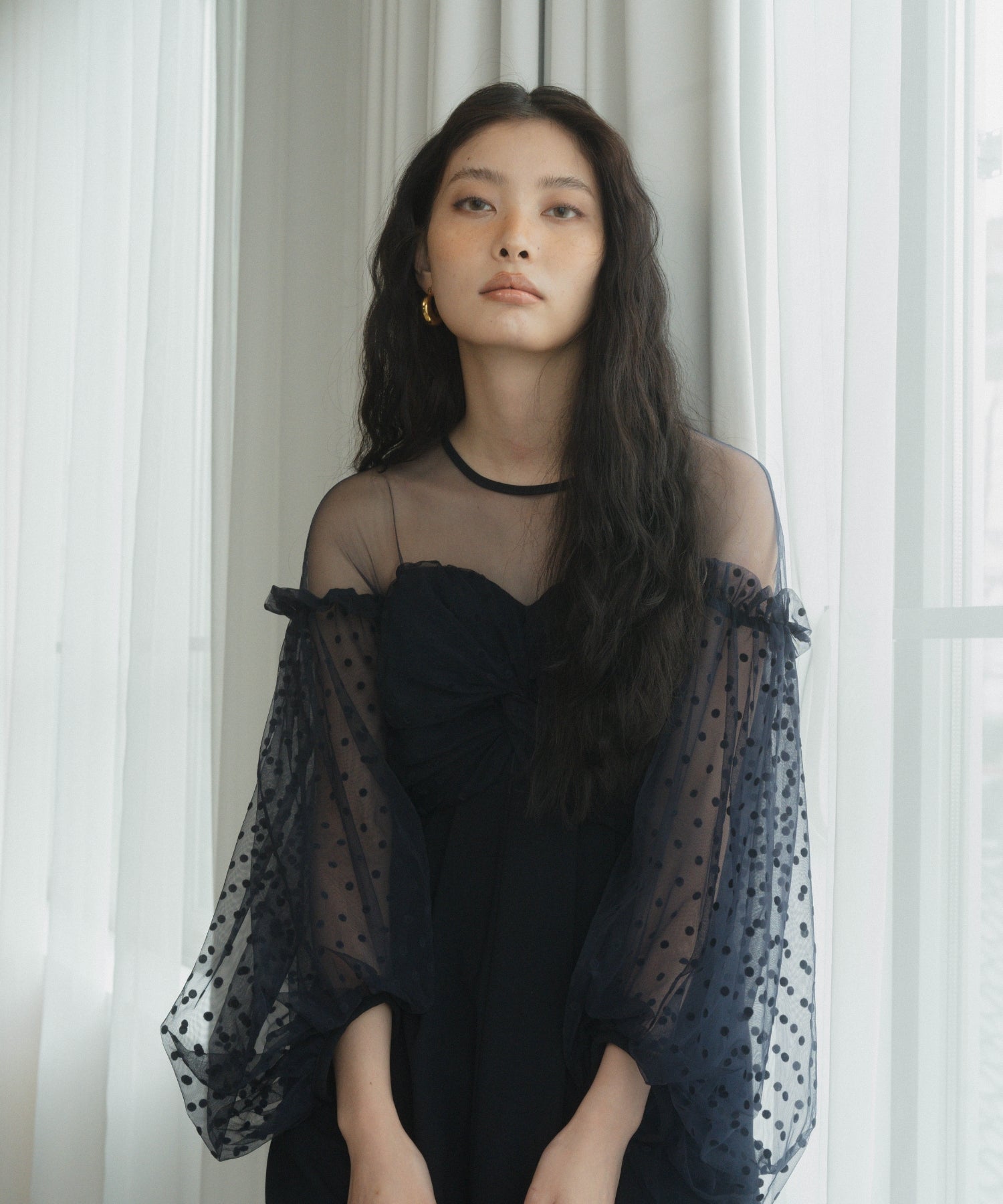 FLOCKY DOT PANTS DRESS
