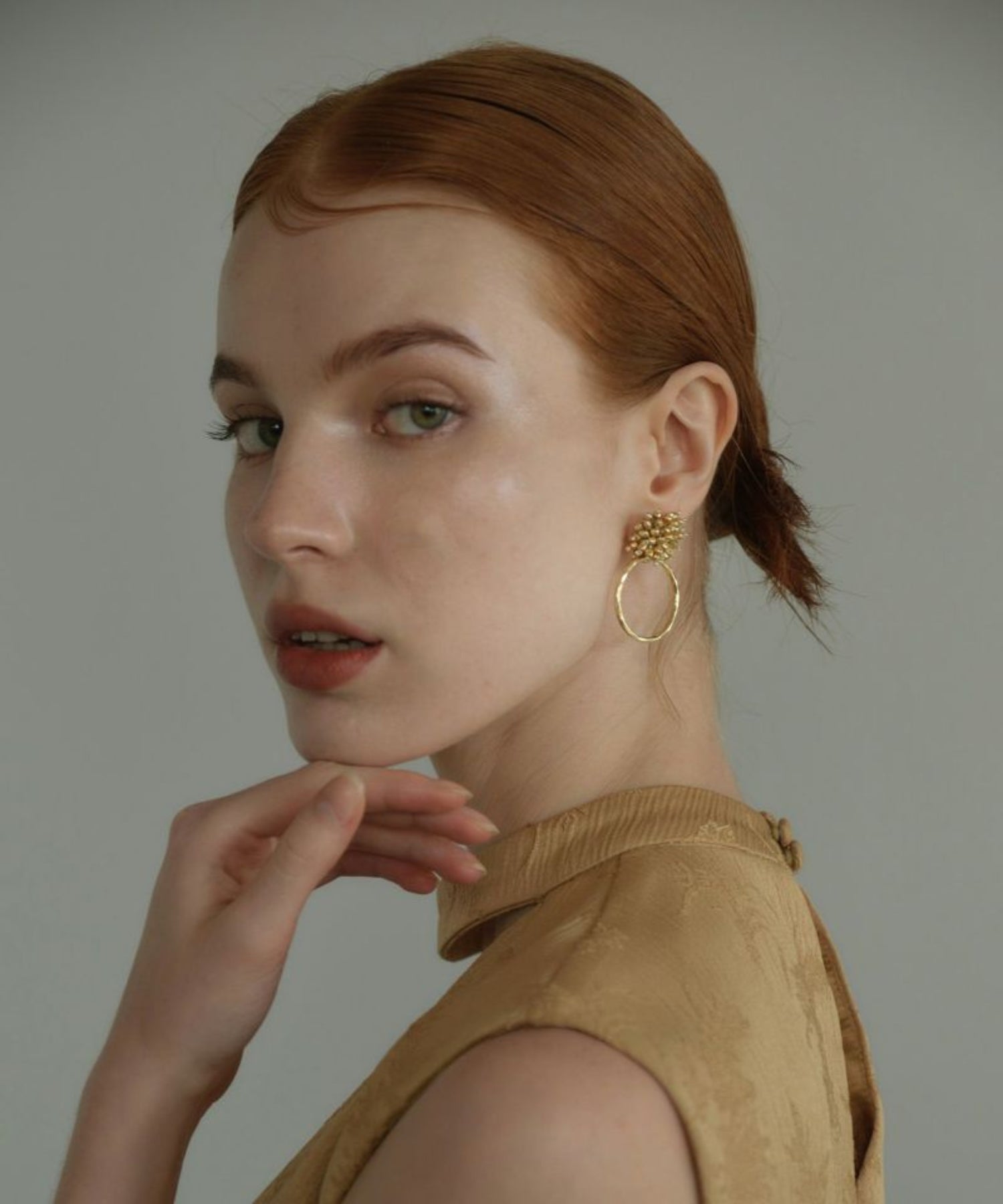 METAL MOTIF BEADS PIERCE / EARRING