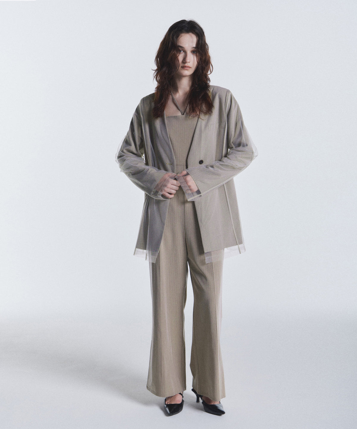 PINSTRIPE ALL IN ONE DRESS
