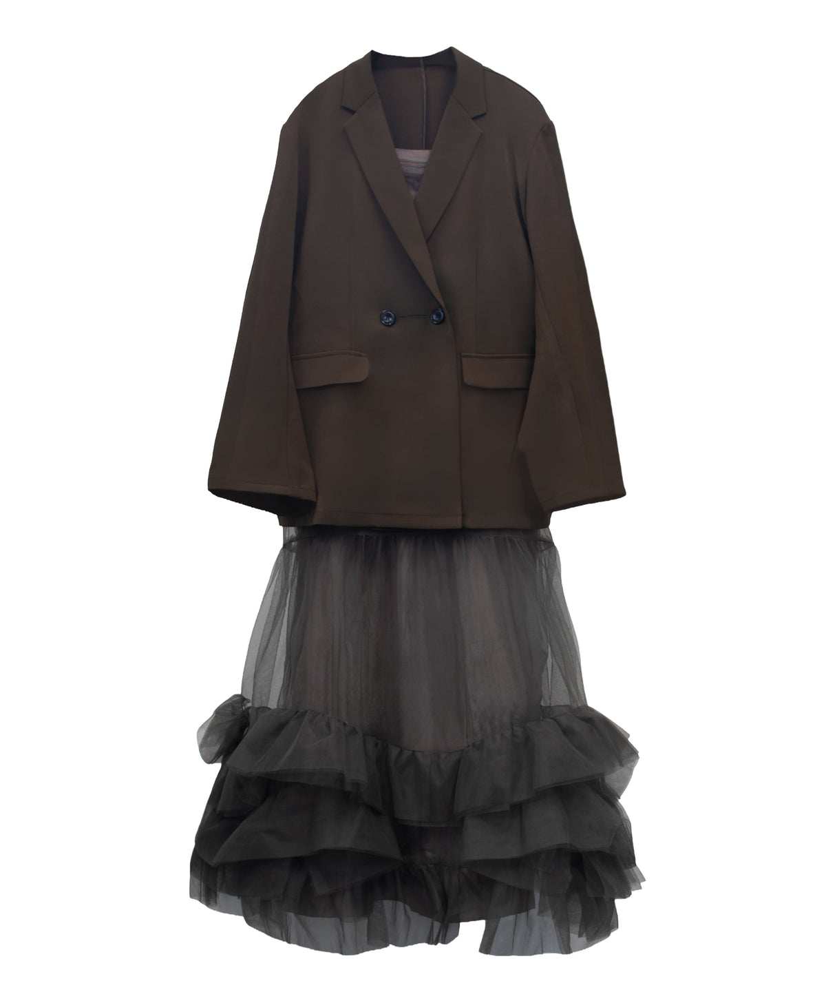 VOLUME TULLE JACKET SET DRESS
