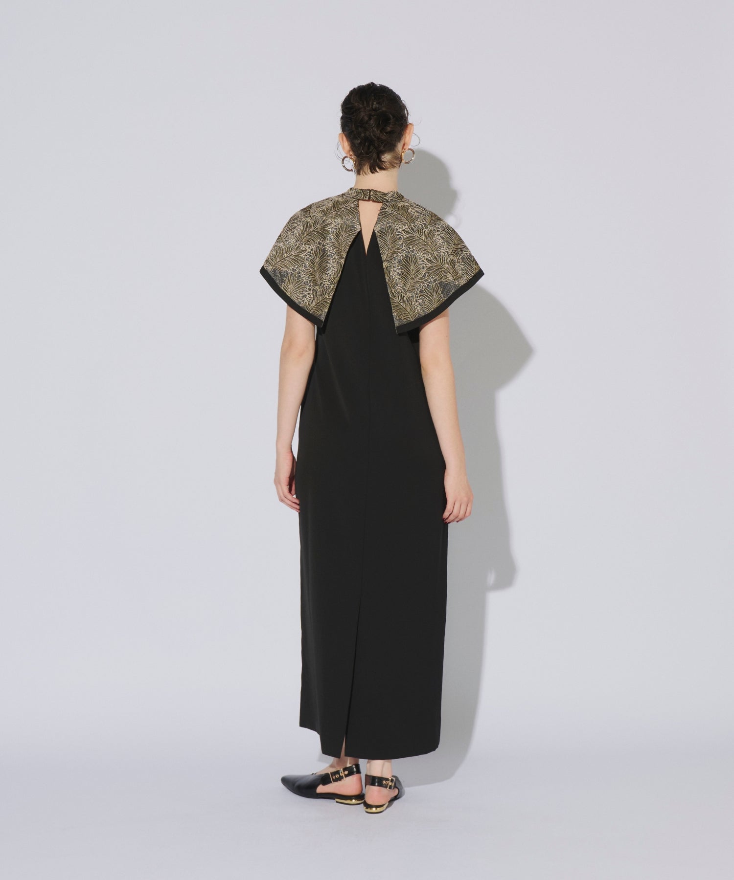 EMBROIDERY CAPE DRESS