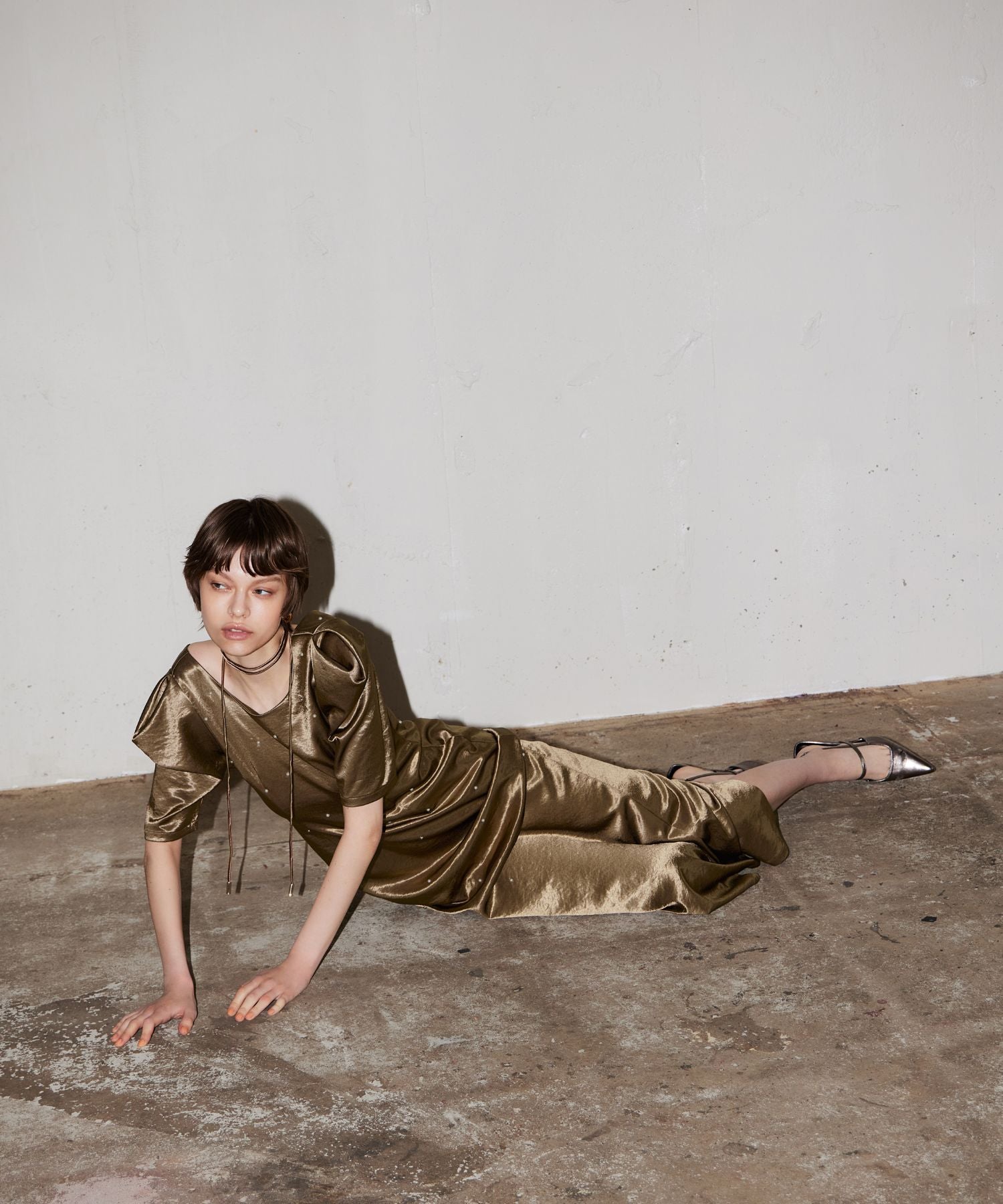 PEARL GLOW SATIN DRESS