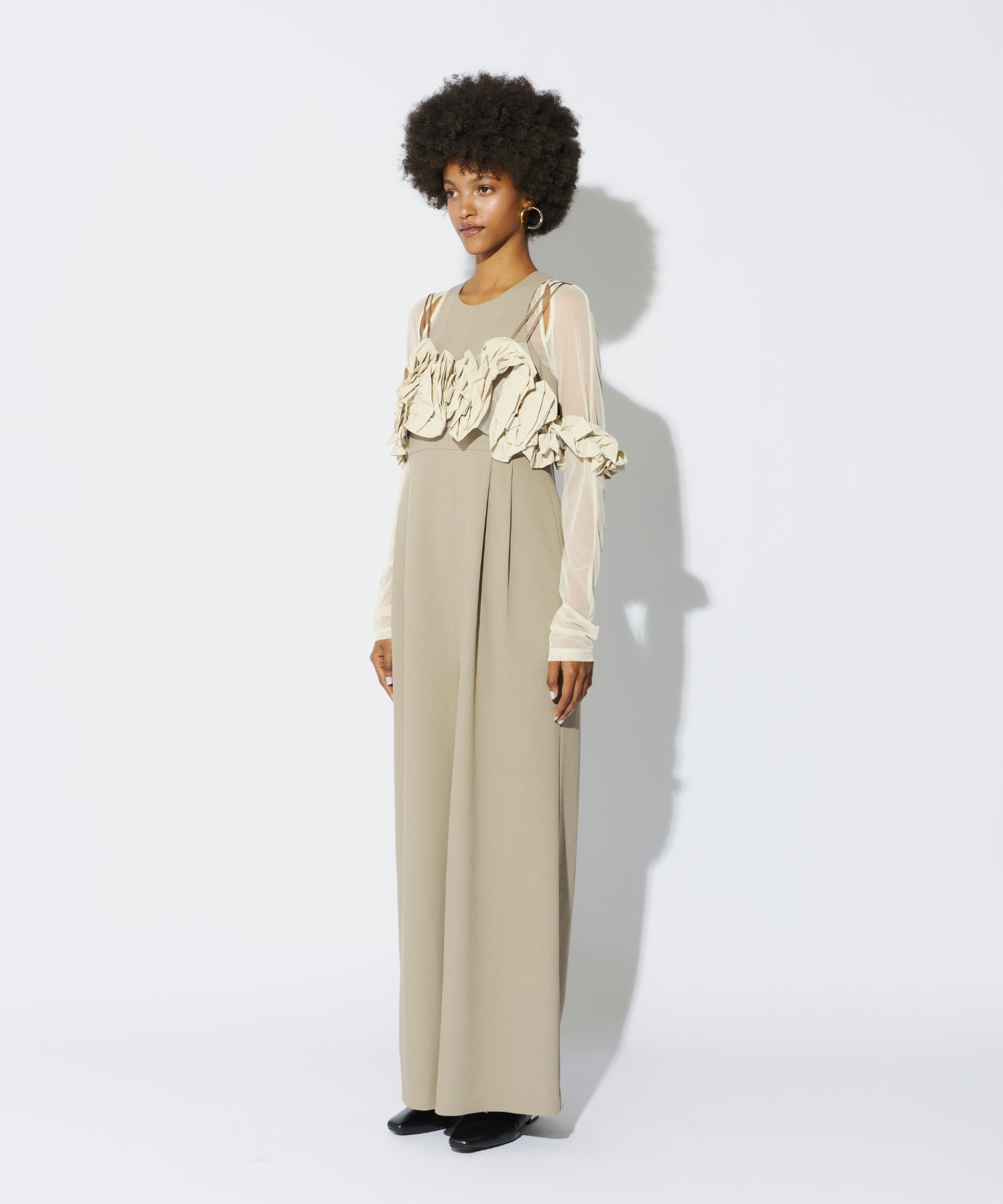 RUFFLED BUSTIER PANTS DRESS