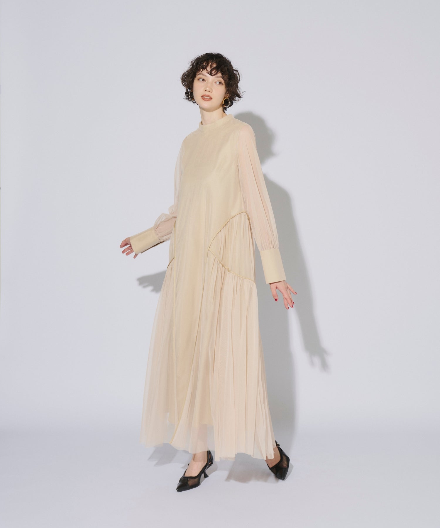 PIPING TULLE DRESS