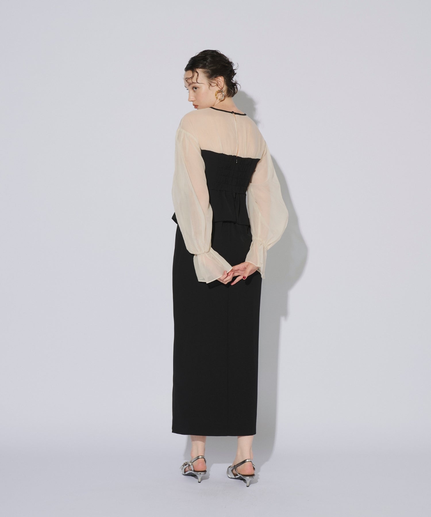 DRAPED BUSTIER DRESS