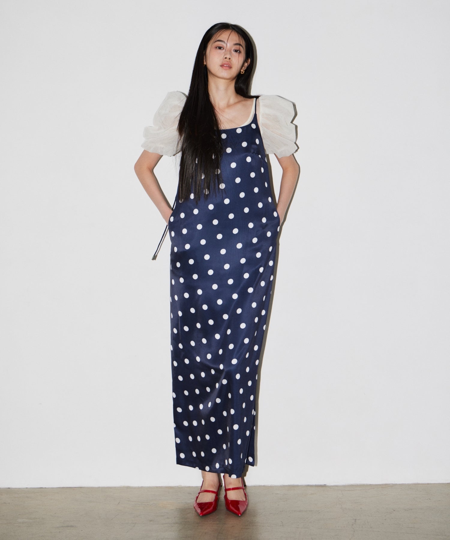 【POPUP】MINIMAL DOT SATIN DRESS