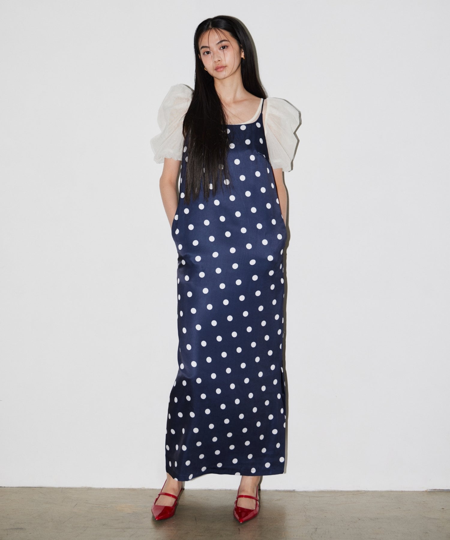 【POPUP】MINIMAL DOT SATIN DRESS