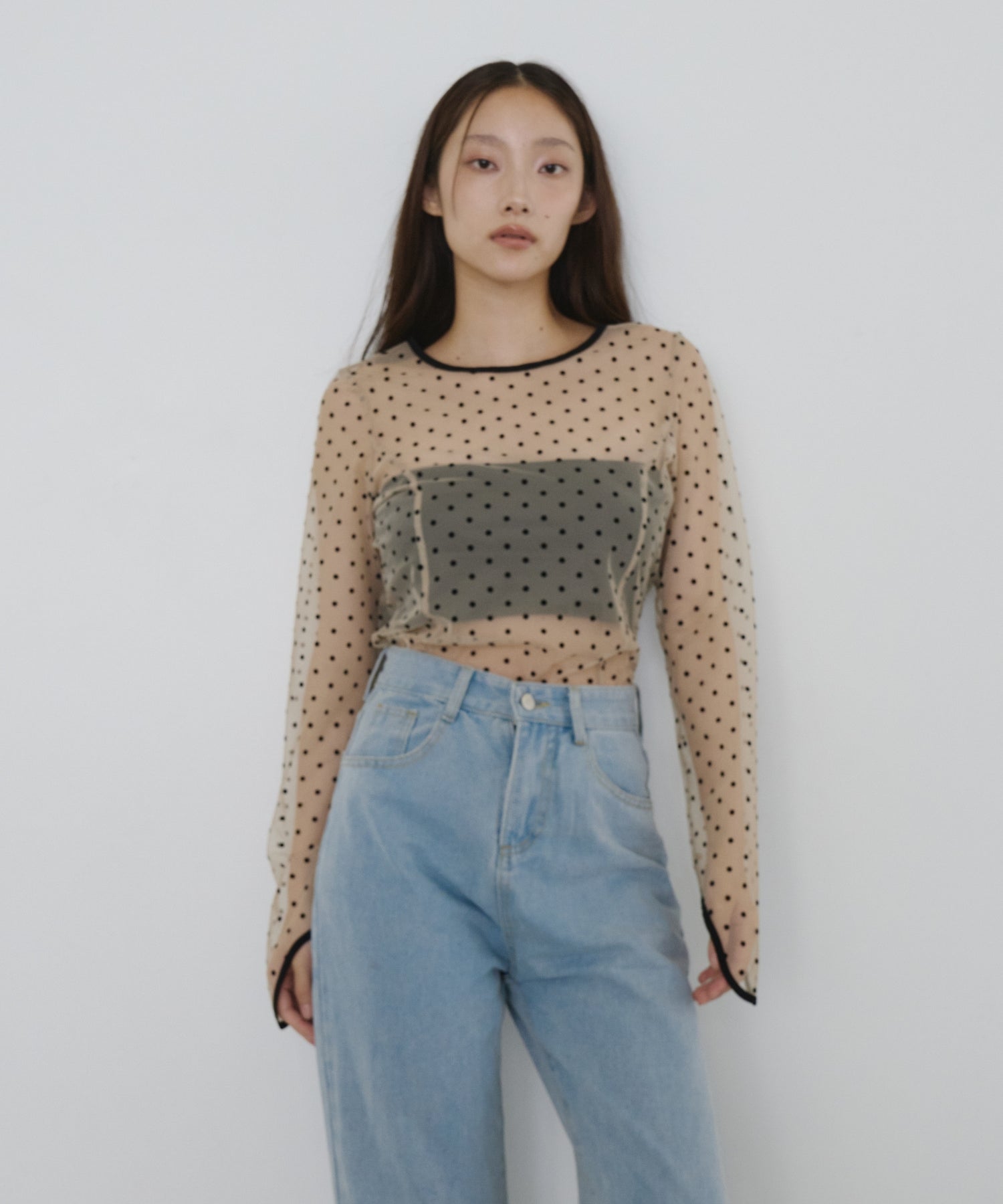 【POPUP】DOT SHEER TOPS