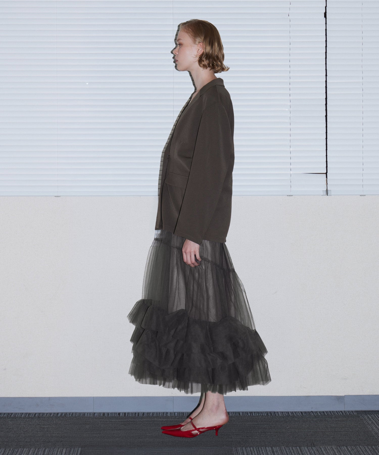 VOLUME TULLE JACKET SET DRESS