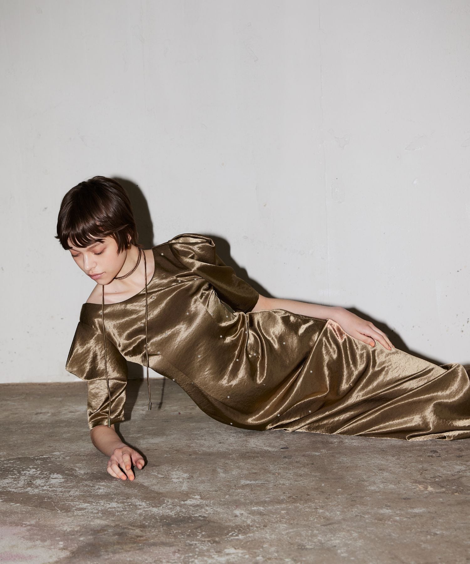 PEARL GLOW SATIN DRESS