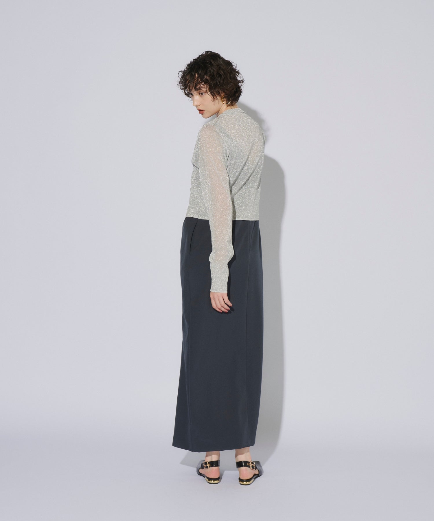 GLITTER CREW NECK CARDIGAN