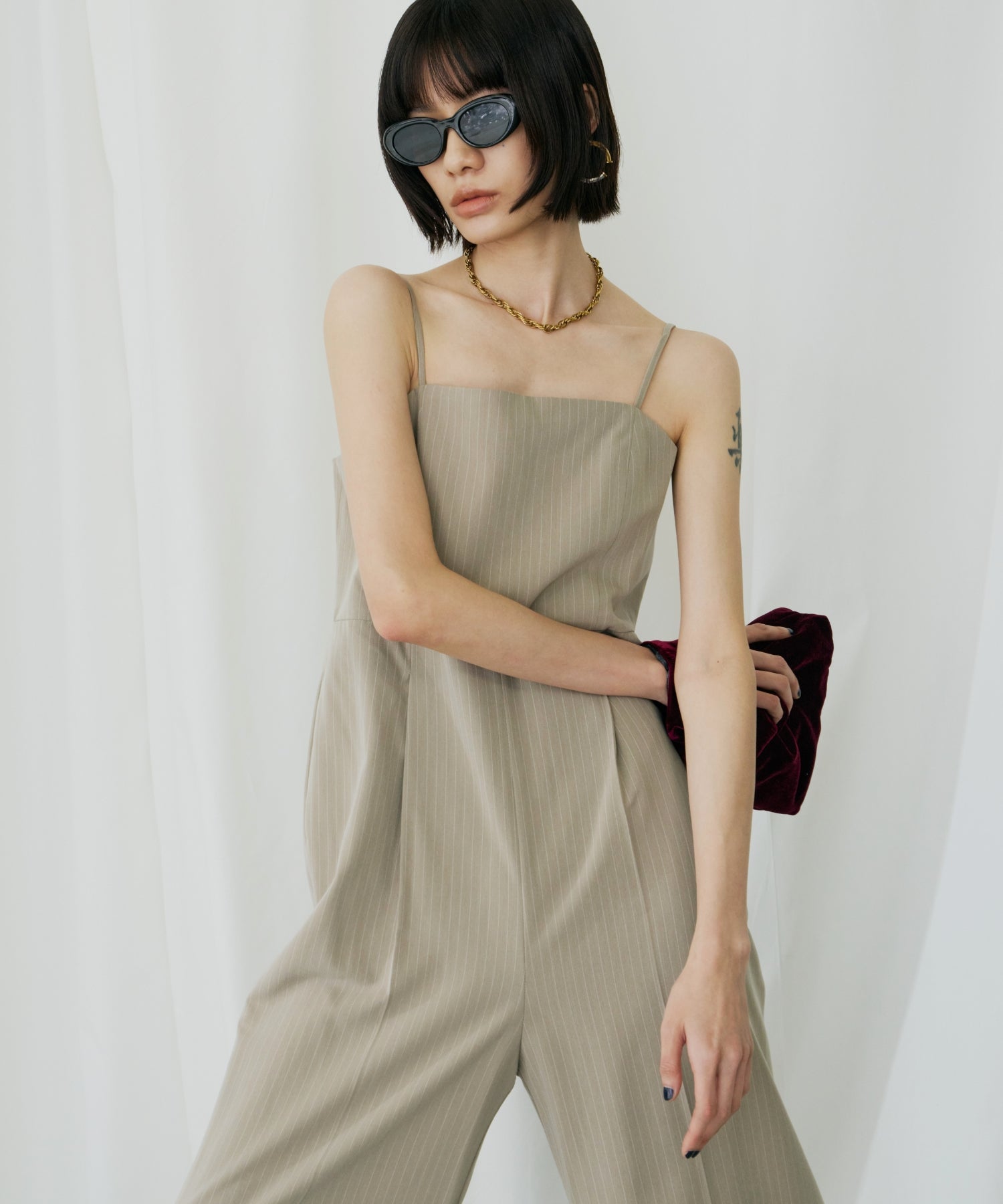 PINSTRIPE ALL IN ONE DRESS