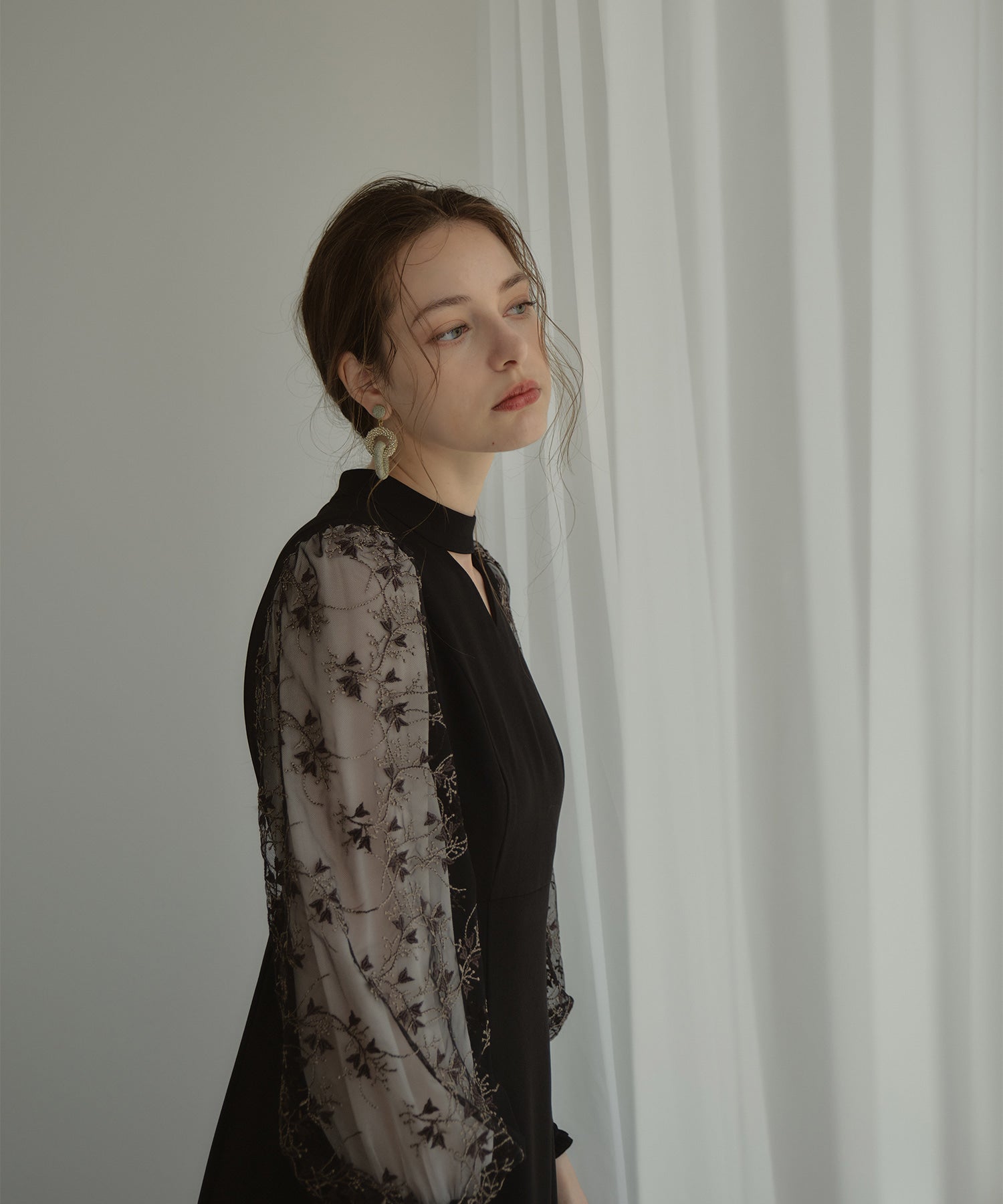 SLEEVE EMBROIDERY DRESS