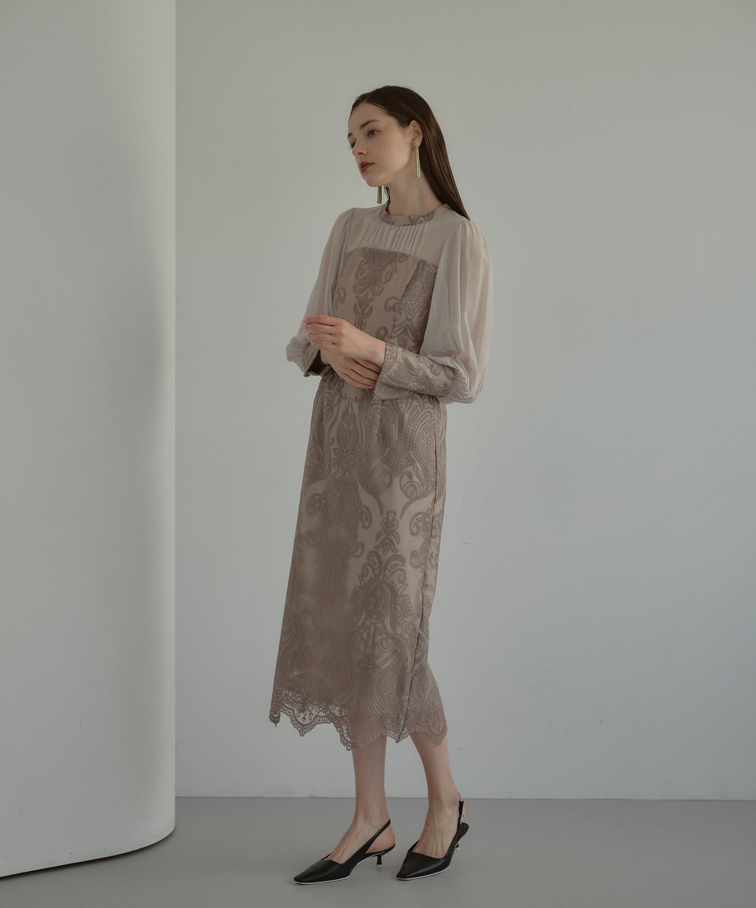 DAMASK GATHER DRESS