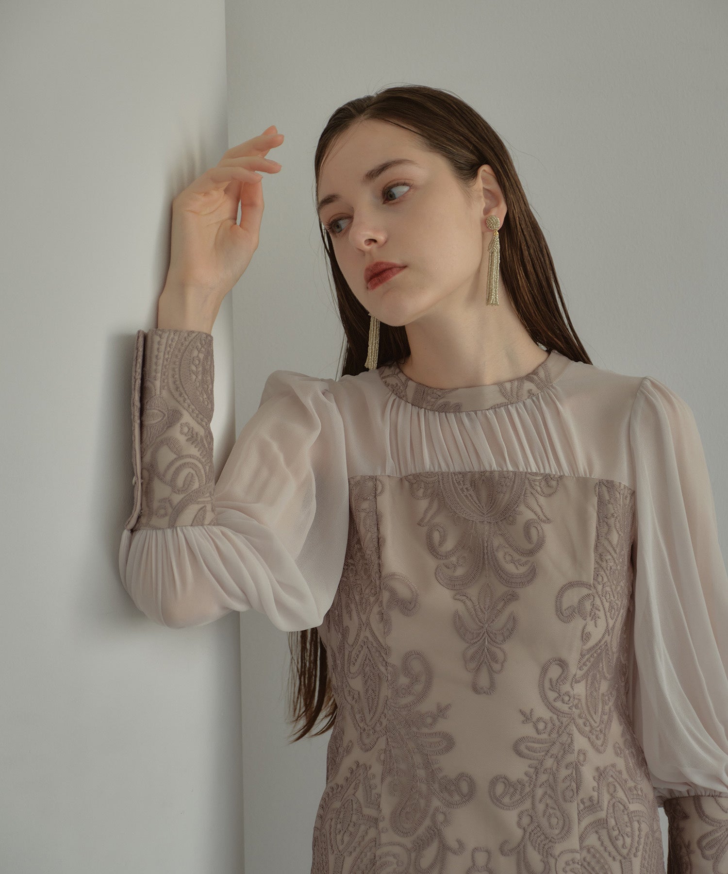 DAMASK GATHER DRESS